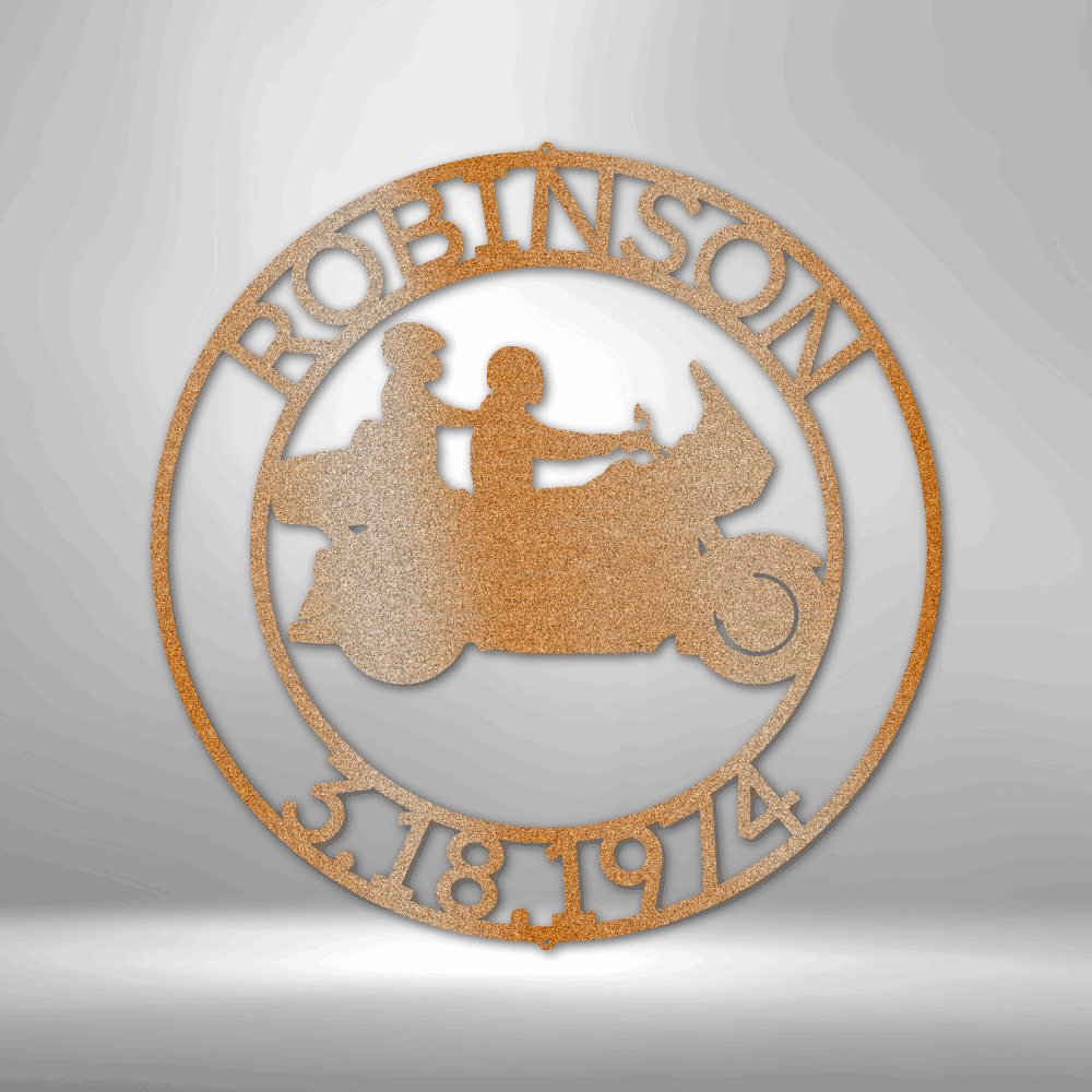 Couple Glide Motorcycle Personalized Steel Sign - Throttle Society